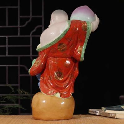 Tượng sứ phật di lặc vác trái đào, tượng thủ công trung quốc
